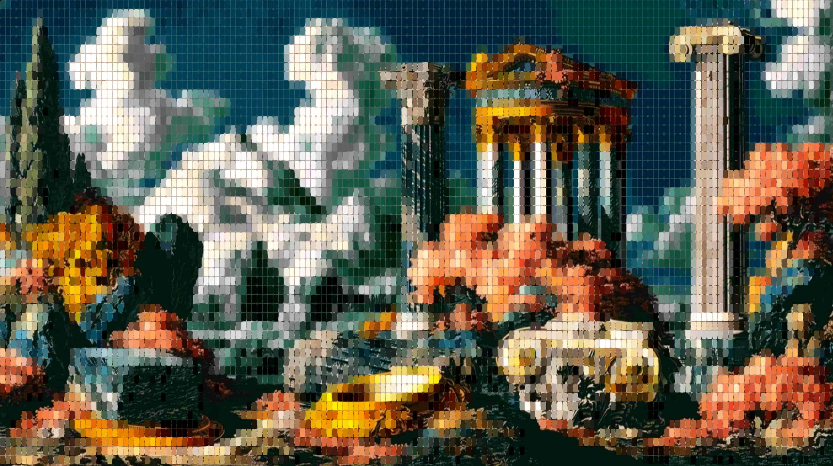 Photo mosaic — image rendered as a grid of colour-sampled tiles