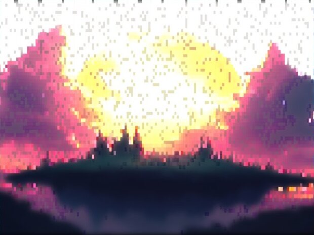 Photo rendered in the Block style, Fine blocks