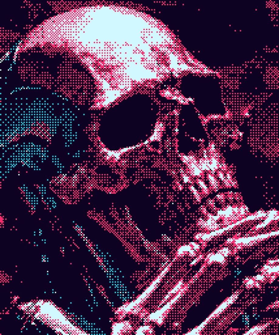 A photo turned into a dithered image with Floyd-Steinberg error diffusion and a Game Boy palette