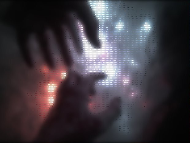 Photo rendered in the Dots style, Halftone dots