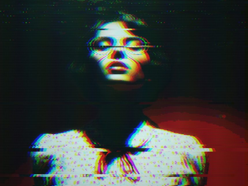 Photo rendered with the glitch effect, RGB split fringe