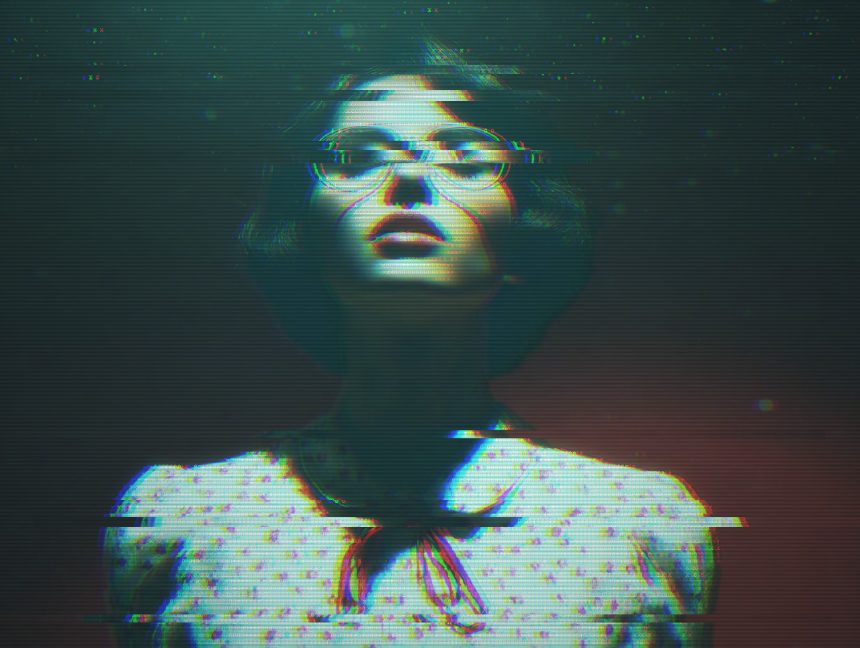 Photo rendered with the glitch effect, chromatic aberration fringe