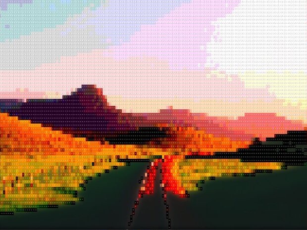 Photo rendered in the LEGO style, Brick mosaic