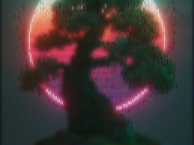 Photo rendered in the Lines style, Vertical strokes